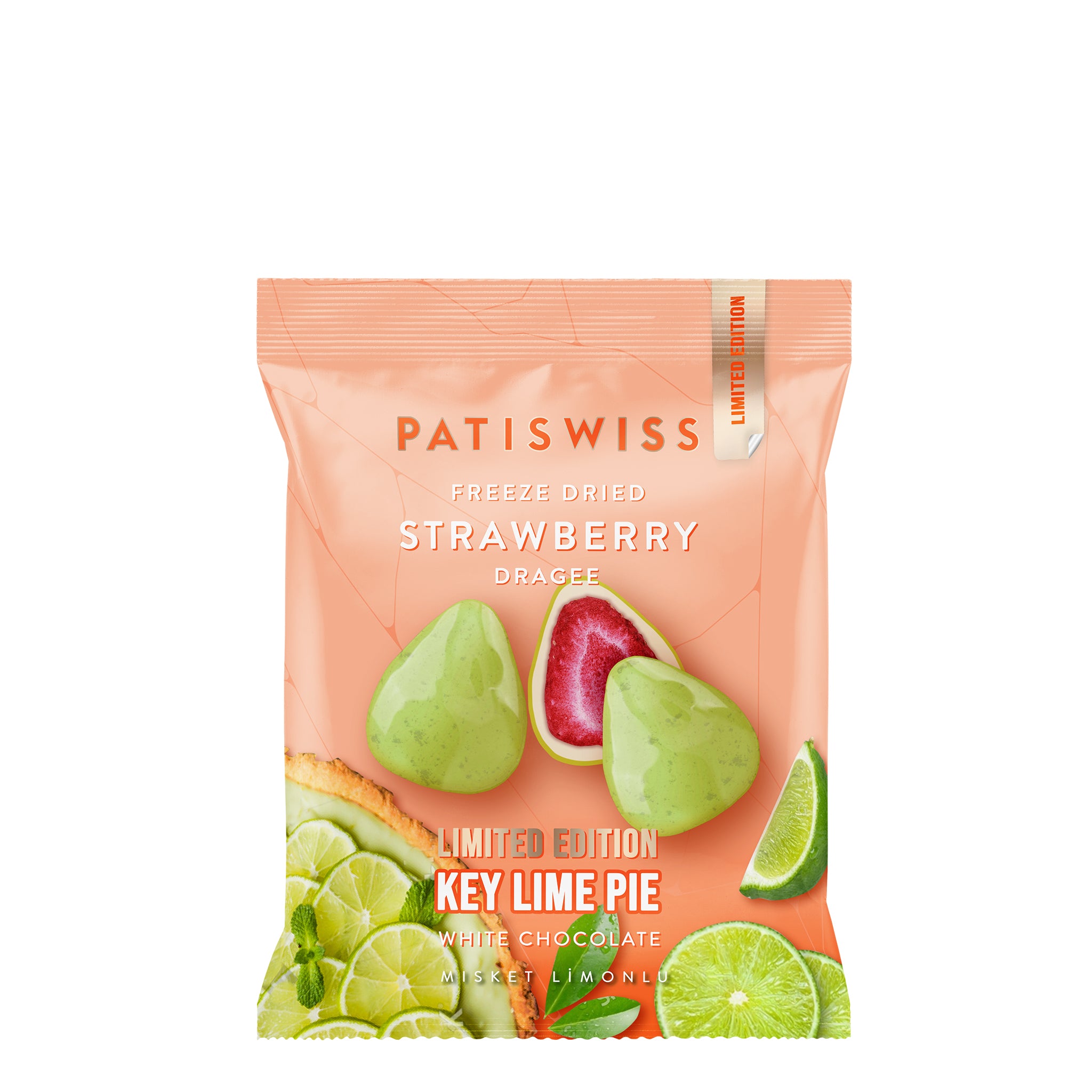 Beyaz Çikolatalı Misket Limonlu Çilek Draje, 50G | PATISWISS