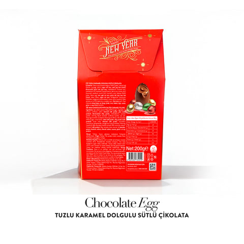 Egg Tuzlu Karamel Dolgulu Yılbaşı Sütlü Çikolata, 200G