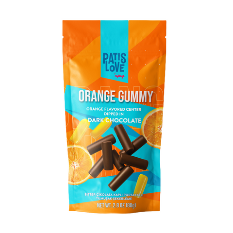 Patislove Bitter Çikolata Kaplı Portakallı Yumuşak Şekerleme, 80G