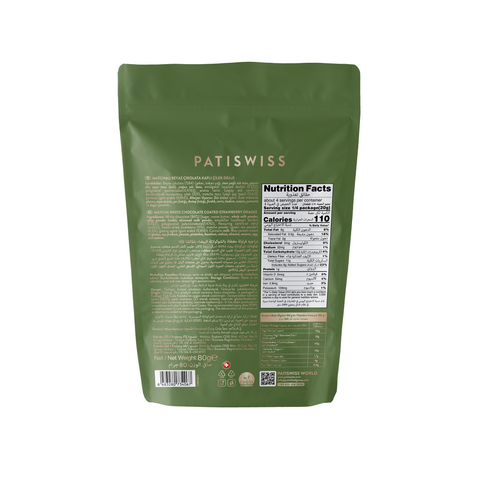 Matchalı Beyaz Çikolata Kaplı Çilek Draje, 80G