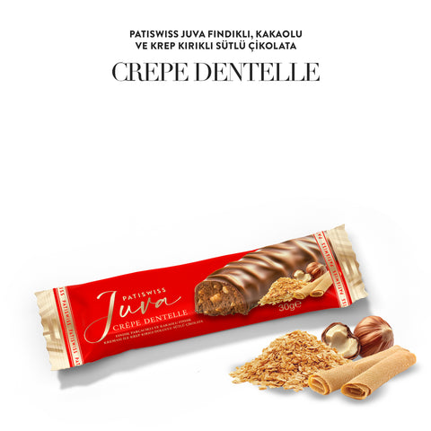 Juva Fındıklı, Kakaolu ve Krep Kırıklı Sütlü Çikolata Bar, 30G