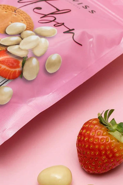Çilek Aromalı Beyaz Çikolatalı Bisküvi Draje 120G X 3 Adet