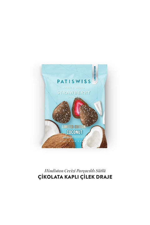 Sütlü Çikolatalı Hindistan Cevizli Çilek Draje, 50G X 3 Adet