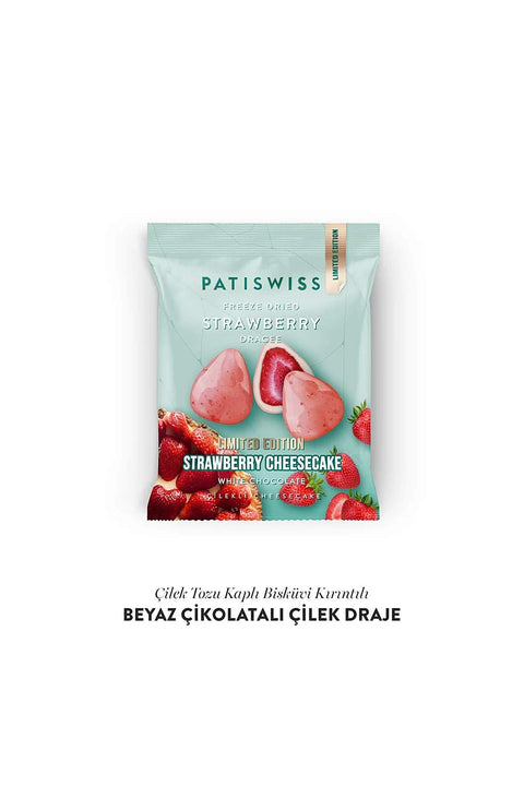 Beyaz Çikolatalı Çilekli Cheesecake Çilek Draje, 50G X 3 Adet