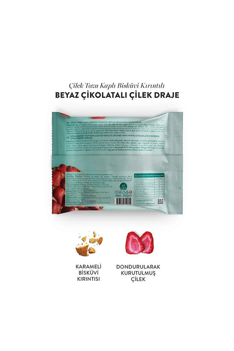 Beyaz Çikolatalı Çilekli Cheesecake Çilek Draje, 50G X 3 Adet