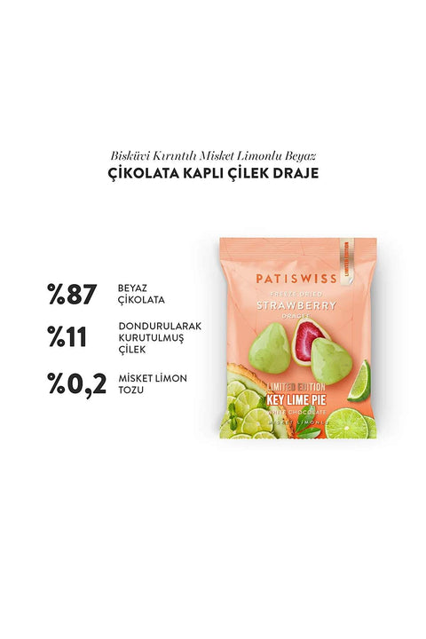 Beyaz Çikolatalı Misket Limonlu Çilek Draje, 50G X 3 Adet