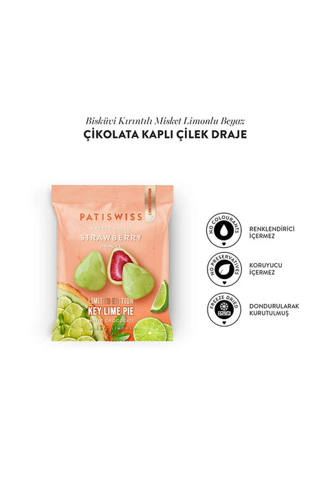 Beyaz Çikolatalı Misket Limonlu Çilek Draje, 50G X 3 Adet