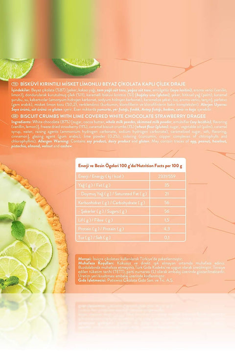 Beyaz Çikolatalı Misket Limonlu Çilek Draje, 50G X 3 Adet
