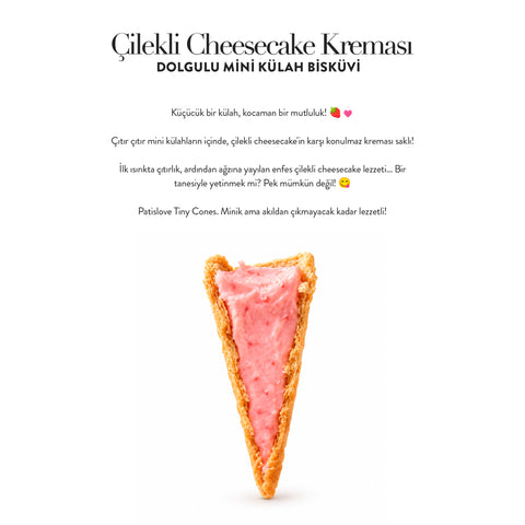Çilekli Cheesecake Kreması Dolgulu Mini Külahlar 66 G