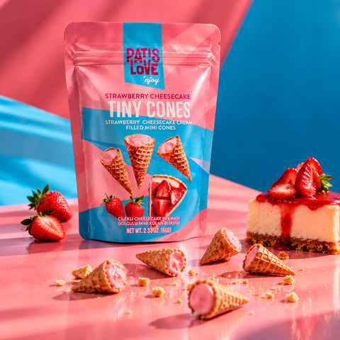 Çilekli Cheesecake Kreması Dolgulu Mini Külahlar 66 G