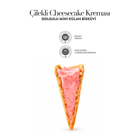 Çilekli Cheesecake Kreması Dolgulu Mini Külahlar 66 G