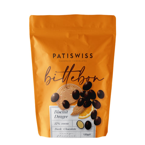 Bittebon Portakal Aromalı Bitter Çikolatalı Bisküvi Draje, 120G