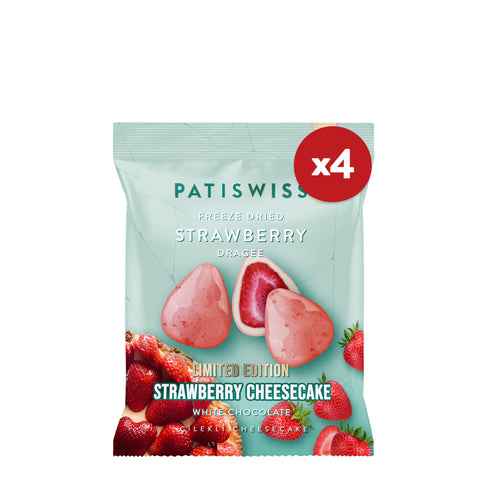 Beyaz Çikolatalı Çilekli Cheesecake Çilek Draje, 50G x 4 Adet