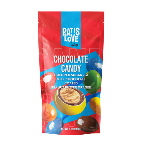 Patislove Renkli Şeker Kaplı Sütlü Çikolatalı Yer Fıstığı Krema Draje, 90G