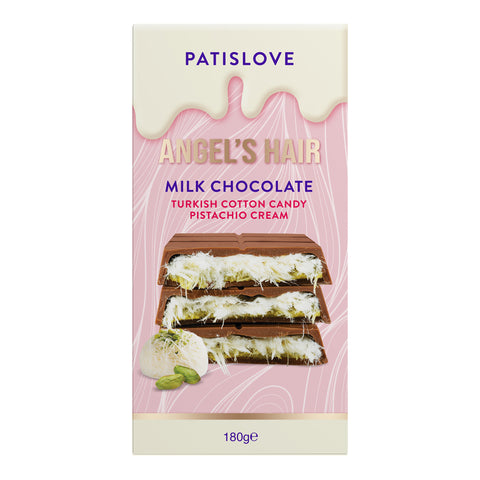 Patislove Antep Fıstığı Kremalı ve Pişmaniye Dolgulu Sütlü Çikolata, 180G