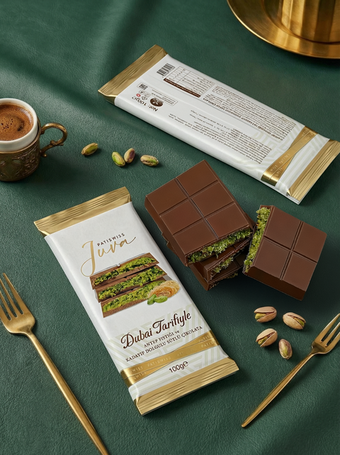 Juva Antep Fıstığı ve Kadayıflı Dubai Çikolatası, 100G