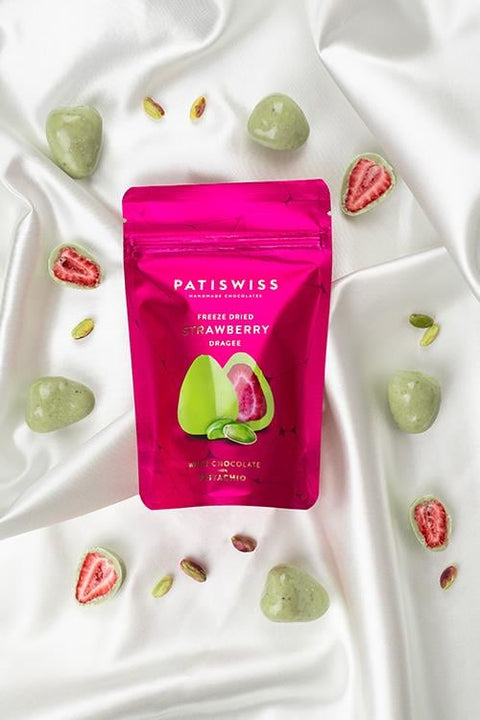 Antep Fıstıklı Beyaz Çikolatalı Çilek Draje, 80G