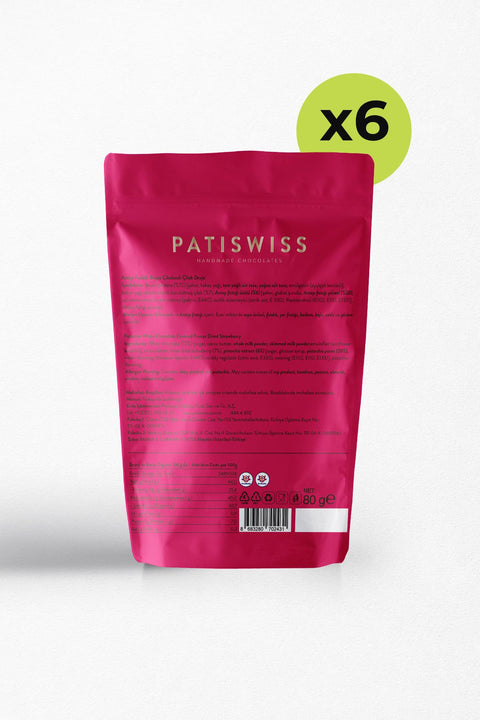 Antep Fıstıklı Beyaz Çikolatalı Çilek Draje, 80G x 6 Adet