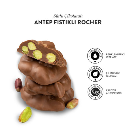 Rocher Sütlü Çikolatalı Antep Fıstıklı, 80G