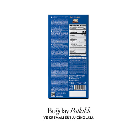 Buğday Patlaklı ve Kremalı Sütlü Çikolata, 100G