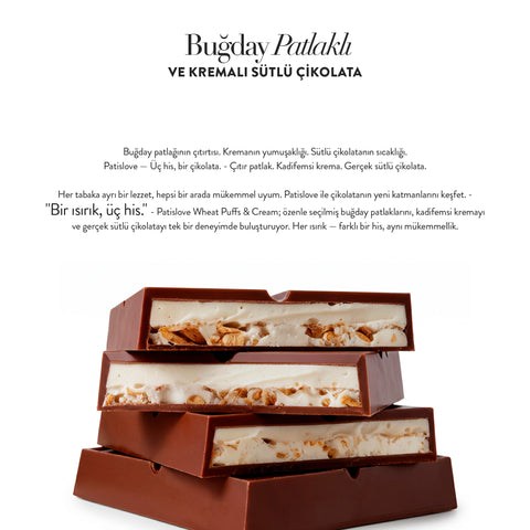 Buğday Patlaklı ve Kremalı Sütlü Çikolata, 100G