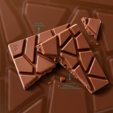 Patislove Fındık Kreması ve Fındık Dolgulu Sütlü Tablet Çikolata, 100G