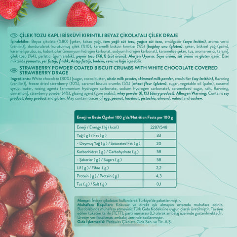 Beyaz Çikolatalı Çilekli Cheesecake Çilek Draje, 50G