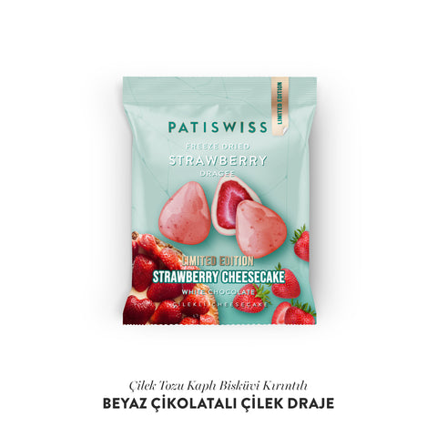 Beyaz Çikolatalı Çilekli Cheesecake Çilek Draje, 50G x 4 Adet
