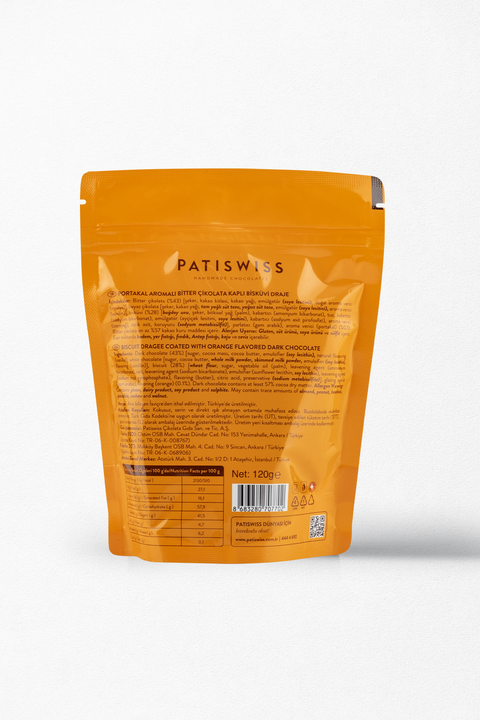 Bittebon Portakal Aromalı Bitter Çikolatalı Bisküvi Draje, 120G