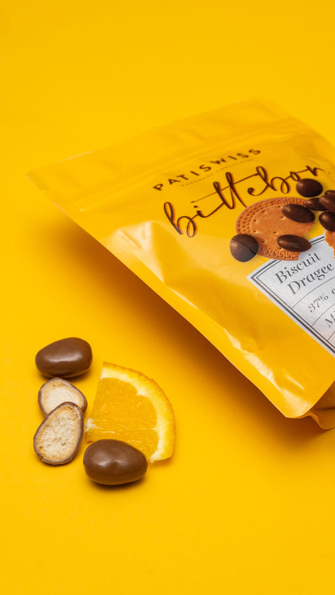 Bittebon Portakal Aromalı Sütlü Çikolatalı Bisküvi Draje, 120G