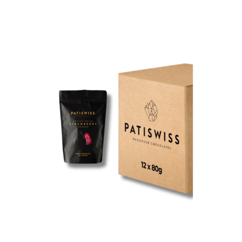 Bitter Çikolatalı Çilek Draje, 80G x 12 Adet