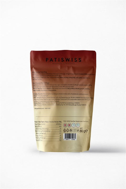 Bitter Çikolatalı Fındık Draje, 80G