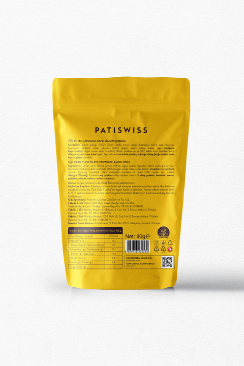 Bitter Çikolatalı Limon Çubukları, 80G