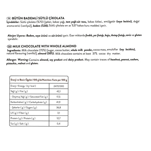 Bold Tüm Bademli Sütlü Tablet, 100G