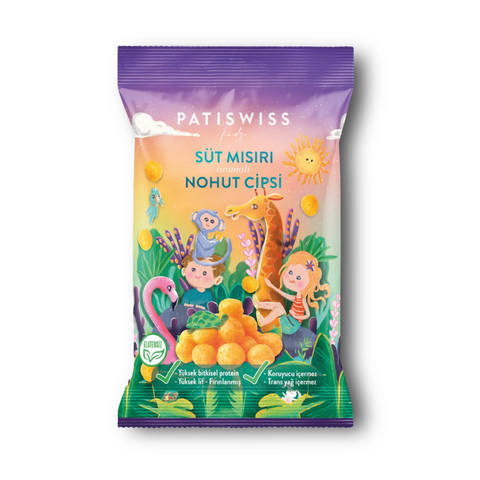 Çocuklara Özel Süt Mısır Aromalı Nohut Cips, 50G