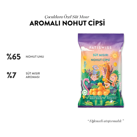 Çocuklara Özel Süt Mısır Aromalı Nohut Cips, 50G