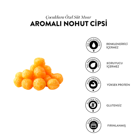 Çocuklara Özel Süt Mısır Aromalı Nohut Cips, 50G