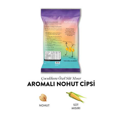 Çocuklara Özel Süt Mısır Aromalı Nohut Cips, 50G