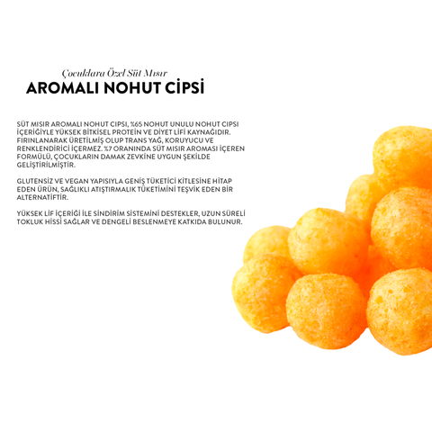 Çocuklara Özel Süt Mısır Aromalı Nohut Cips, 50G