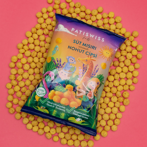 Çocuklara Özel Süt Mısır Aromalı Nohut Cips, 50G