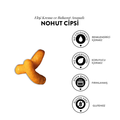 Ekşi Krema ve Baharat Aromalı Nohut Cips, 50G x 6 Adet