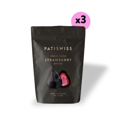 Bitter Çikolatalı Çilek Draje, 80G x 3 Adet