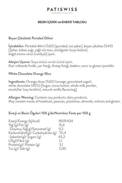 Glazed Beyaz Çikolatalı Portakal Dilimi, 80G