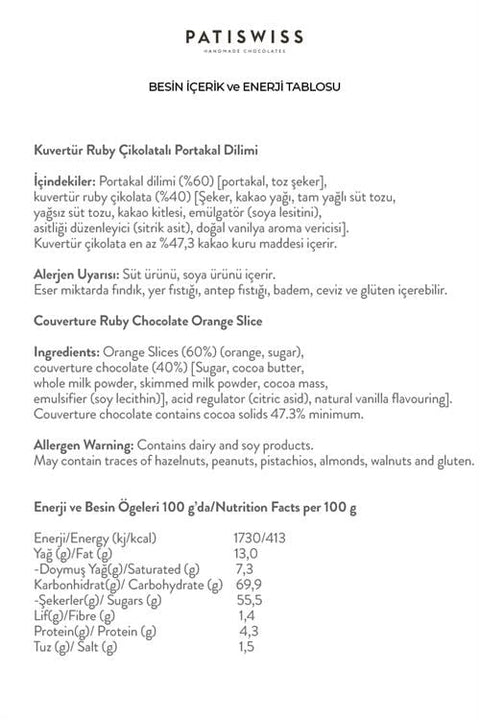 Glazed Ruby Çikolatalı Portakal Dilimi, 80G