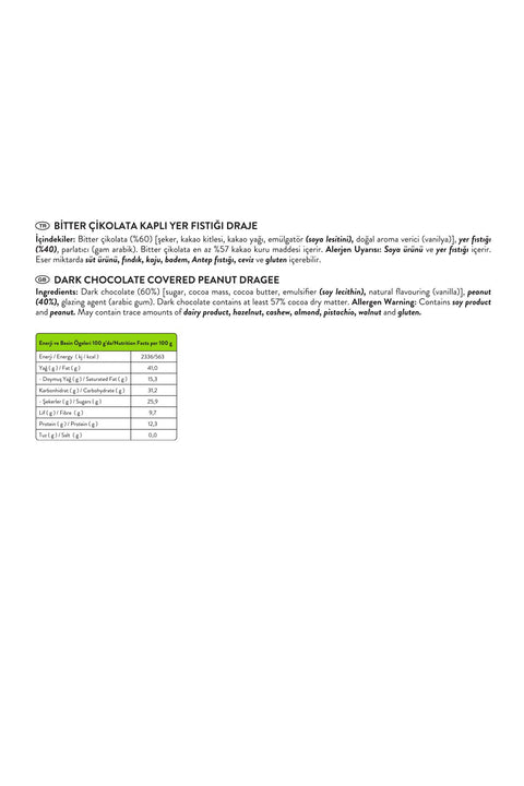 Jul Bonjul Bitter Çikolata Kaplı Yer Fıstığı Draje, 80G