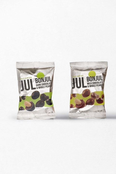 Jul Bonjul Bitter ve Sütlü Çikolata Kaplı Yer Fıstığı Draje Set, 80G x 2 Adet