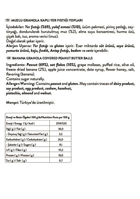 Jul Karışık Granola Kaplı Yer Fıstığı Topları, 90G x 3 Adet