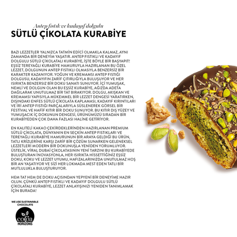Juva Antep Fıstıklı ve Kadayıflı Sütlü Çikolatalı Kurabiye, 60G