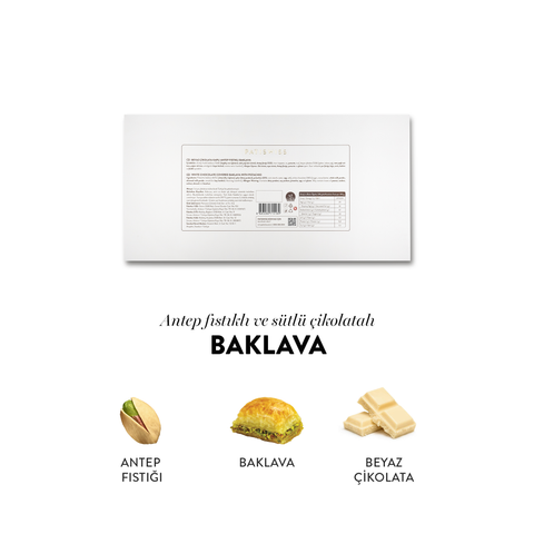 Juva Beyaz Çikolata Kaplı Antep Fıstıklı Baklava, 230G
