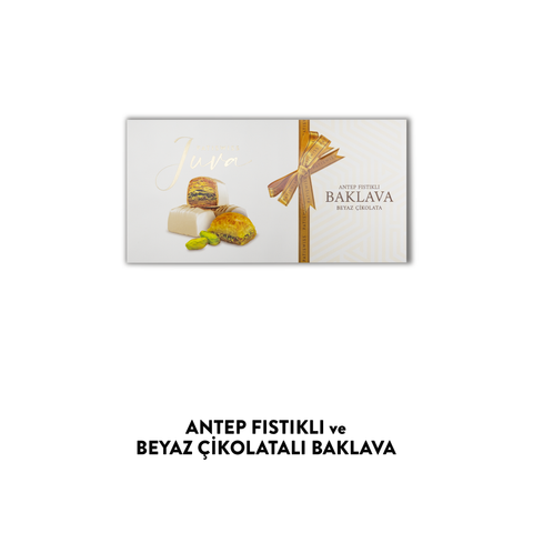 Juva Beyaz Çikolata Kaplı Antep Fıstıklı Baklava, 230G